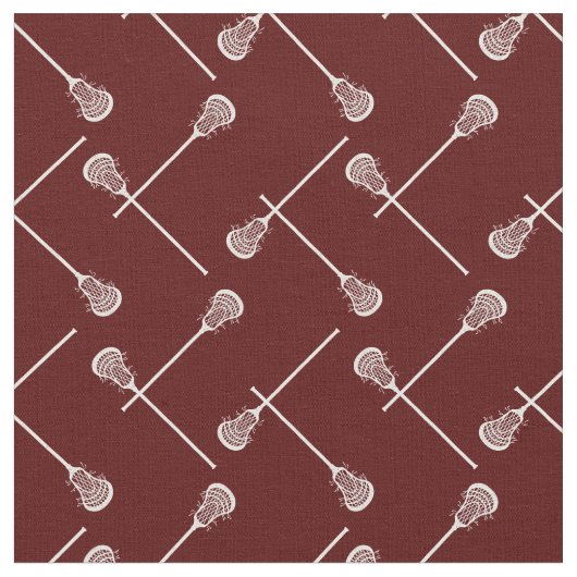 Maroon Lacrosse White Sticks gepatterd Stof (Close Up)