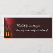 Maroon Lantern Boarding Pass Wedding Invitation Kaart (Achterkant)