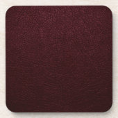 Maroon Leather Bier Onderzetter (Voorkant)