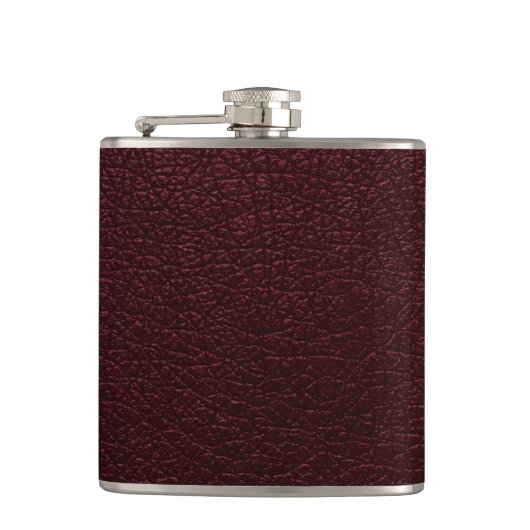 Maroon Leather Heupfles (Voorkant)