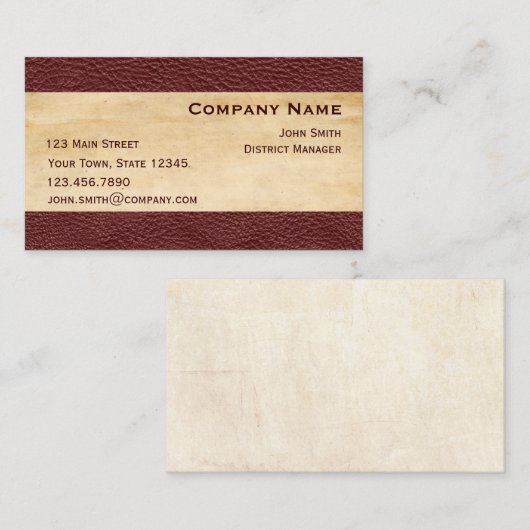 Maroon Leather Let Border Visitekaartje (Voorkant / Achterkant)