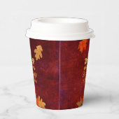 Maroon Leaves Eet Drink en wees dankbaar Papieren Bekers (Rechts)