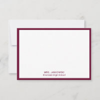 Maroon-leraar leraar Dank je Kaart