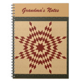 Maroon Lone Star Quilt Design Notitieboek (Voorkant)
