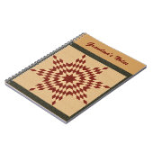 Maroon Lone Star Quilt Ontwerp Notitieboek (Linkerzijde)