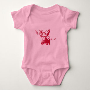 Maroon Longhorn Steer met Cowboy Pet Romper