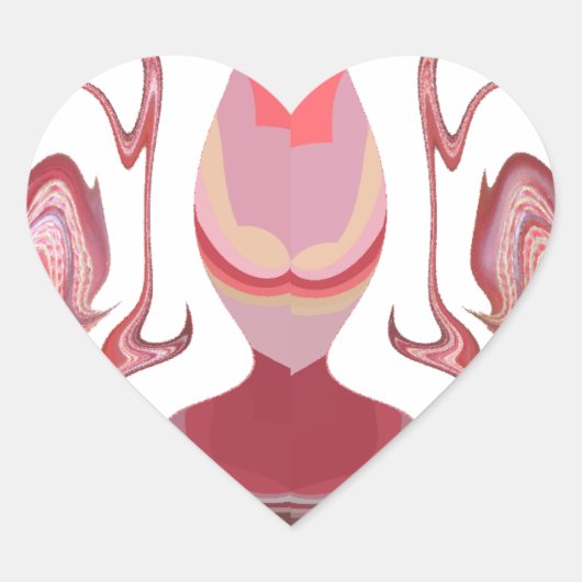 Maroon Majesty: Rustic Radiance getextureerd Afrik Hart Sticker (Voorkant)