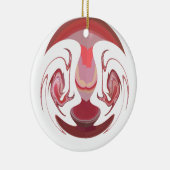 Maroon Majesty: Rustic Radiance getextureerd Afrik Keramisch Ornament (Rechts)