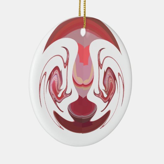 Maroon Majesty: Rustic Radiance getextureerd Afrik Keramisch Ornament (Rechts)