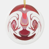 Maroon Majesty: Rustic Radiance getextureerd Afrik Keramisch Ornament (Voorkant)