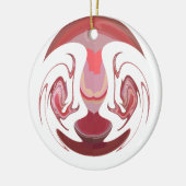 Maroon Majesty: Rustic Radiance getextureerd Afrik Keramisch Ornament (Links)