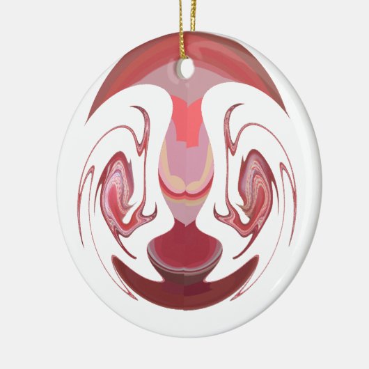 Maroon Majesty: Rustic Radiance getextureerd Afrik Keramisch Ornament (Links)