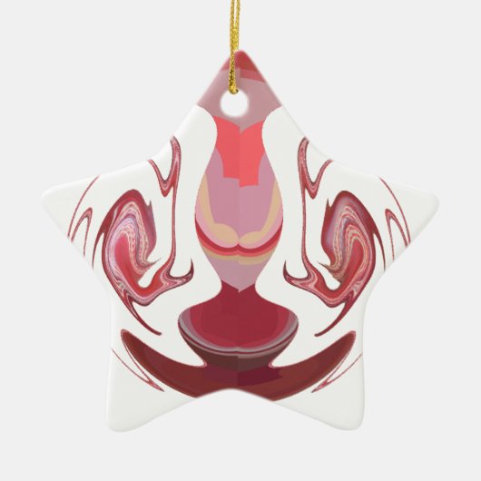 Maroon Majesty: Rustic Radiance getextureerd Afrik Keramisch Ornament (Voorkant)