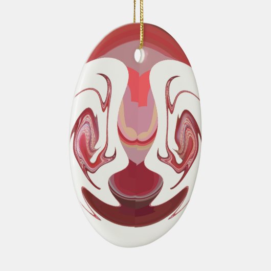 Maroon Majesty: Rustic Radiance getextureerd Afrik Keramisch Ornament (Rechts)