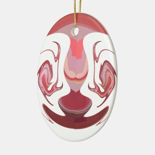 Maroon Majesty: Rustic Radiance getextureerd Afrik Keramisch Ornament (Links)