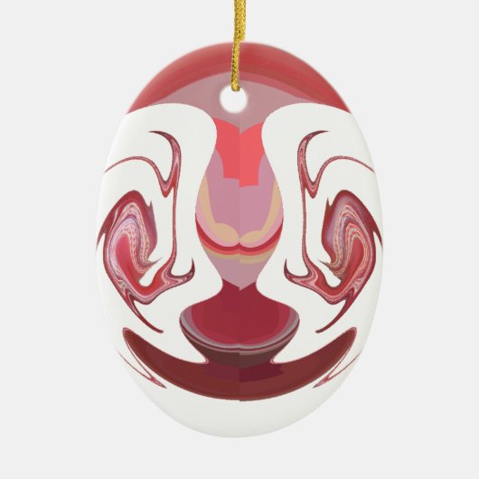 Maroon Majesty: Rustic Radiance getextureerd Afrik Keramisch Ornament (Voorkant)