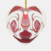 Maroon Majesty: Rustic Radiance getextureerd Afrik Keramisch Ornament (Voorkant)