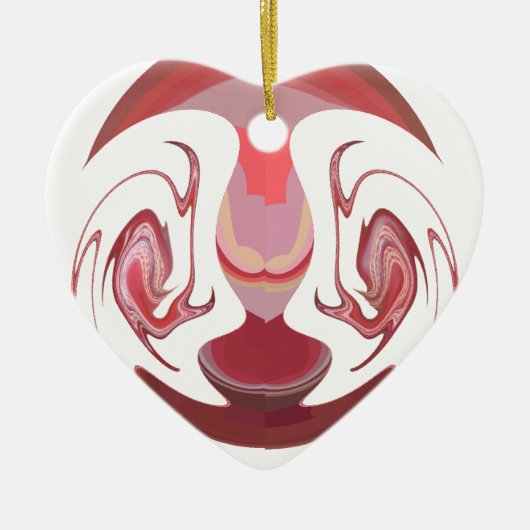 Maroon Majesty: Rustic Radiance getextureerd Afrik Keramisch Ornament (Voorkant)