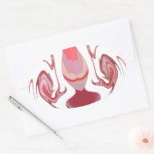 Maroon Majesty: Rustic Radiance getextureerd Afrik Ovale Sticker (Envelop)
