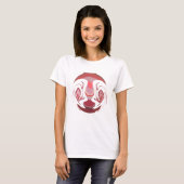 Maroon Majesty: Rustic Radiance getextureerd Afrik T-shirt (Voorkant volledig)