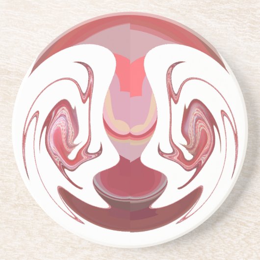 Maroon Majesty: Rustic Radiance getextureerd Afrik Zandsteen Onderzetter (Voorkant)