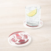 Maroon Majesty: Rustic Radiance getextureerd Afrik Zandsteen Onderzetter (Zijkant)