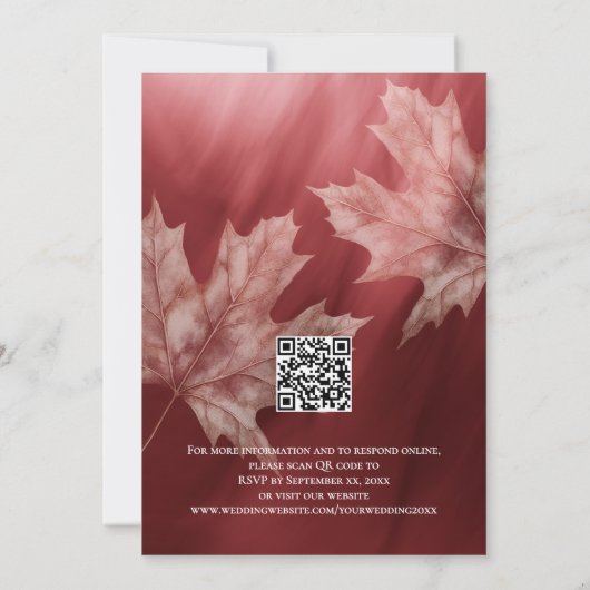 Maroon Maple laat accent in één Kaart (Achterkant)