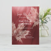 Maroon Maple Leaves Fall Wedding Save The Date (Staand voorkant)