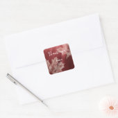Maroon Maple Leaves Fall Wedding Vierkante Sticker (Envelop)