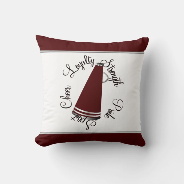 Maroon Megaphone Cheerleader Creed Pillow Kussen