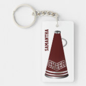 Maroon Megaphone Cheerleader Sleutelhanger (Voorkant)
