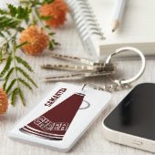 Maroon Megaphone Cheerleader Sleutelhanger (Voorkant Rechts)