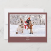 Maroon Merry Christmas 2 Familie Foto Kerstmis Feestdagenkaart (Achterkant)