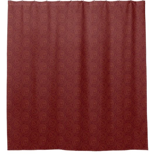 Maroon met goudzirls Shower Curtain Douchegordijn (Voorkant)