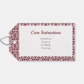 Maroon met White Crochet Lace Pattern Label Cadeaulabel (Achterkant Horizontaal)