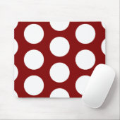 Maroon met White Polka Dots Muismat (Met muis)