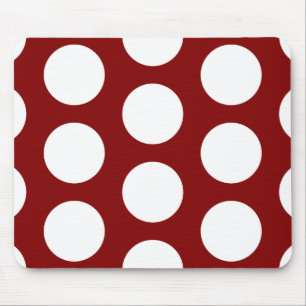 Maroon met White Polka Dots Muismat
