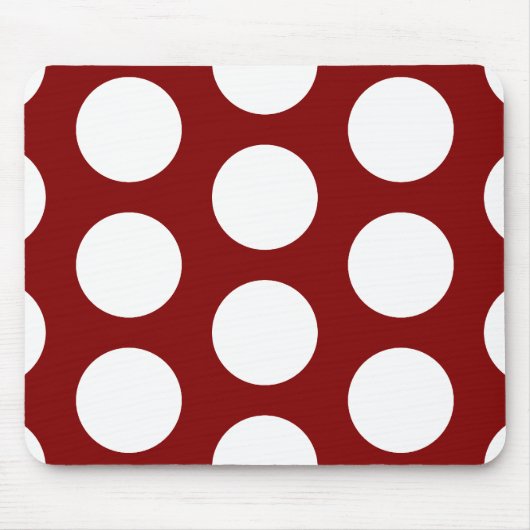 Maroon met White Polka Dots Muismat (Voorkant)
