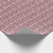 Maroon met wit haakpatroon cadeaupapier (Hoek)