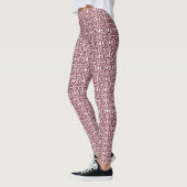 Maroon met wit haakpatroon leggings (Links)
