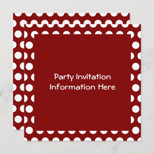 Maroon met witte poka Dots Blank Kaart (Voorkant / Achterkant)