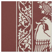 Maroon Middeleeuwse Vogel Strepen Stof (Close Up)