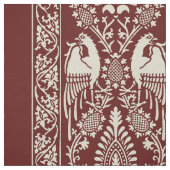 Maroon Middeleeuwse Vogel Strepen Stof (Swatch)