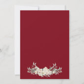 Maroon Minimal Floral Goud Islamitisch Moslim Brui Kaart (Achterkant)