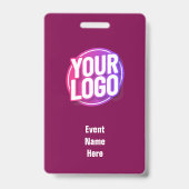Maroon Minimal Media Event ID Badge wordt: (Achterkant)