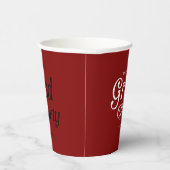 Maroon Minimal Retro Graduation Paper Cups Papieren Bekers (Rechts)