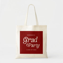 Maroon Minimal Retro Graduation Tote Bag