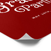 Maroon Minimal Retro Graduation Welcome Sign Poster (Hoek)