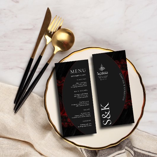 Maroon minimale elegante B & W moderne islamitisch Menu