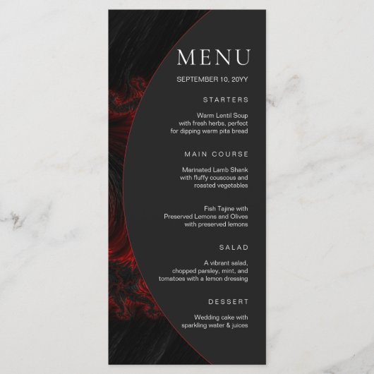 Maroon minimale elegante B & W moderne islamitisch Menu (Voorkant)